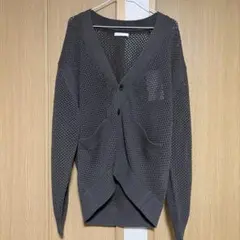WYM LIDNM メッシュカーディガン チャコール Sのサムネイル