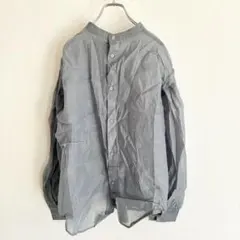 A204 バンドカラー　薄手　シャツ　羽織り　長袖　トレンド　レディース