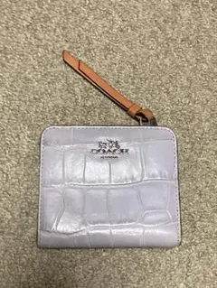 COACH コーチ 二つ折り財布 クロコ調エンボスレザー