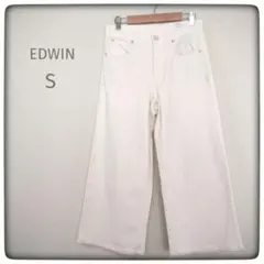 EDWIN JERSEYS ホワイトデニム ワイドパンツ S カジュアル