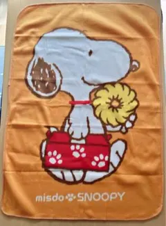 新品未使用☆スヌーピー フリースブランケット オレンジ　ミスタードーナツ