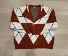 kutir アーガイルチェックアソートニット オレンジ