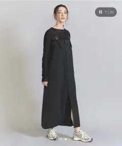 BEAUTY＆YOUTH ベルトストラップワンピース　ブラック　M