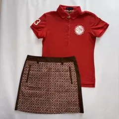 23区GOLF 赤 ポロシャツ スカート セット