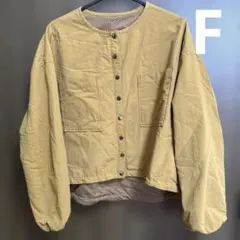 からし色系　 ボタン付き ジャケット　Fサイズ