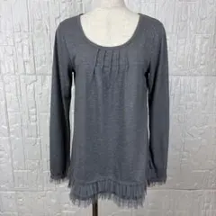 【美品】【ミッシェルクラン】グレーニット　40/L 肌触り◎ 【C73】のサムネイル
