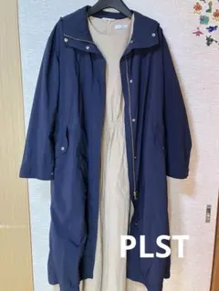 PLST フード付きネイビーロングコートのサムネイル