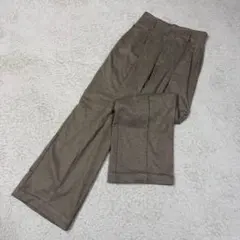 ジーユー きれいめ トラッド オフィス 美脚見え ハイウエスト タックパンツ S