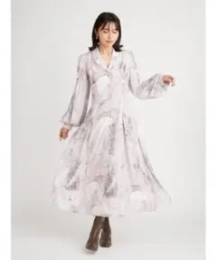 【SNIDEL】 シティ プリント ロング ワンピース 総柄 マキシ丈