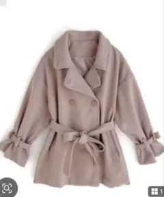 【タイムセール】GRL ♡ 襟2Wayリボンベルト付きショート丈コートkz159