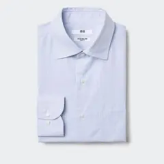 ユニクロ スーパーノンアイロンスリムフィットシャツ Mサイズ ストライプ ブルー