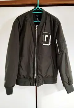 FOREVER 21MENMA-1フライトジャケットカーキレタードワッペン緑白黒のサムネイル