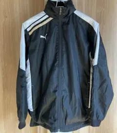 【PUMA】 プーマ　ジャージ 黒/白 150㎝　フード　ウィンドブレーカー