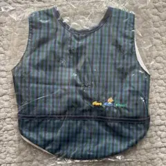 【新品】familiar お食事エプロン　青系ファミリアチェック