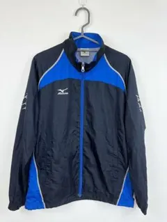 MIZUNO ジャージ トラックジャケット黒×青 メンズS～M ジュニアXL
