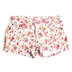 【新品】花柄 ショートパンツ ショーパン ホットパンツ レッド M