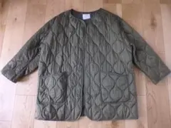 coen キルティングジャケット FREE オリーブ