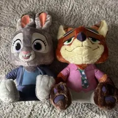 【新品未使用タグ付】ズートピア2 スーパーラージぬいぐるみ ニックジュディ 2種