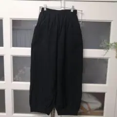 イージーパンツ 黒 綿麻 フリーサイズ ゆったりパンツ