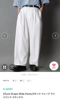 SITRY 2Tuck Drape Wide Pants