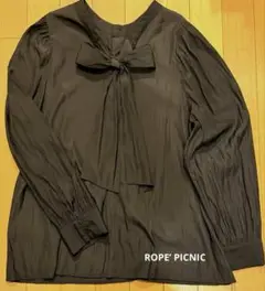 ROPE’ PICNIC ボウタイ長袖ブラウス　ダークブラウン