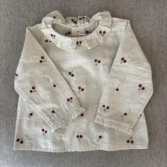 【新品】ボンポワン　チェリー刺繍フリルブラウス