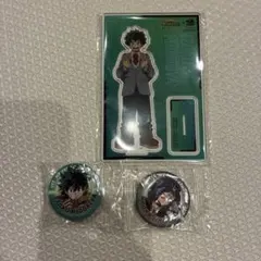 くら寿司ヒーローアカデミア 緑谷出久 アクリルスタンドと缶バッジ2個