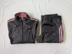 adidas レディース セットアップ上下 CLIMAPROOF M 黒ピンク