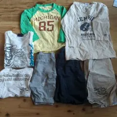 男の子セット　100-120　ロンT　Ｔシャツ　ハーフパンツ　子供　キッズ