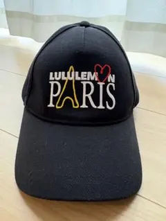 ルルレモン パリ限定 キャップ ブラック 刺繍 ロゴ