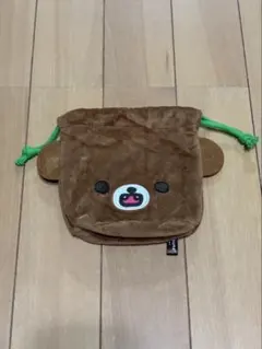リラックマふわふわフェイス巾着チャイロイコグマ