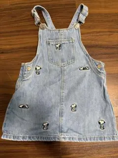 ZARA PEANUTS デニムジャンバースカート 104 スヌーピー