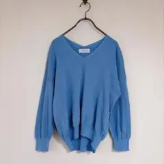 オペークドットクリップ（36）五分袖 ニット セーター サマーニット　Vネック