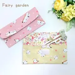 洗える！2個セット 布製エジソン箸が入る子供カトラリーケース お箸袋 No.23