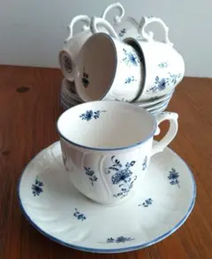 美品】ノリタケ クラフトーン スープカップ&ソーサー 5客セット 花柄