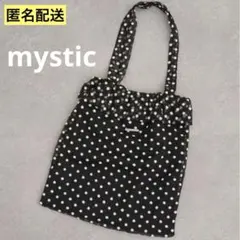 新品未使用 mystic ドットフラワートートバッグ ブラックのサムネイル