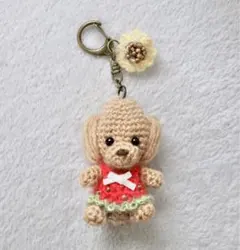 スイカトイプードルのあみぐるみキーホルダーのサムネイル