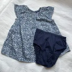 GAP 花柄ワンピースとネイビーインナーパンツ セット6-12ヶ月