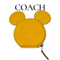 極美品✨COACH コーチ　ミッキーマウス コインケース イエロー