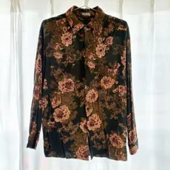 柄シャツ 花柄 緑色 レディース メンズ