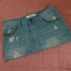 Abercrombie & Fitch★デニムダメージ ミニスカート W28