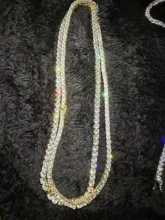 ゴールド テニスチェーン 6mm 55cm 5A等級 ジルコニアダブルセーフティ