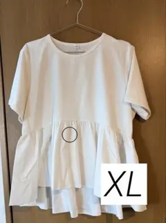GU ホワイト　布帛コンビネーションT 半袖Tシャツ XLのサムネイル