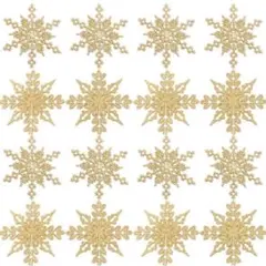 金色の雪の結晶 3.9インチ クリスマス装飾　ゴールド24個 雑貨