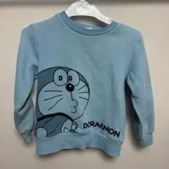 訳あり　ドラえもん 長袖トレーナー 水色　裏起毛　110cm