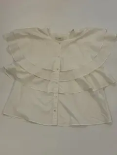 イエナ　コットンシルクフリルブラウス