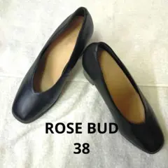 ROSE BUD ローズバッド 黒 パンプス 24cm 38 太ヒールのサムネイル