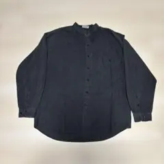 古着　ヘンリーネック　長袖シャツ　90s ダークグレー　モード