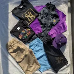 アウター入 キッズ150セット　Tシャツ半パンツ新品帽子　チャンピオンコンバース