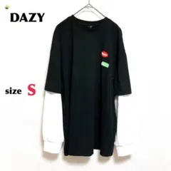 DAZY Tシャツ 長袖 黒 白 レディース サイズS